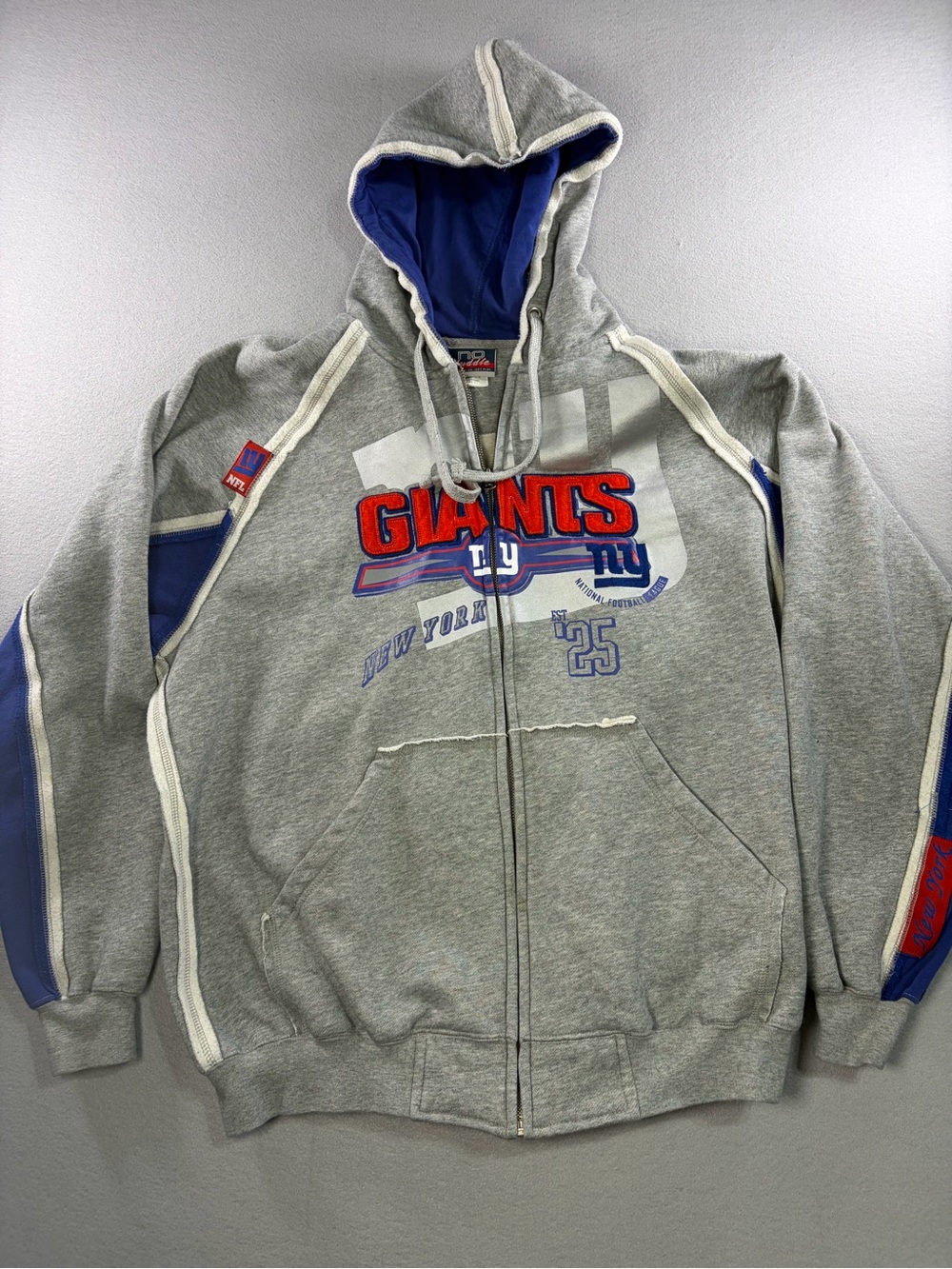 Vintage 90’s New York Giants Gray Full-Zip Hoodie Jacket